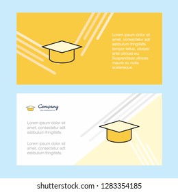 Convocation cap abstract corporate business banner template, horizontal advertising business banner.