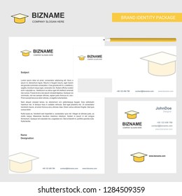 Convocation cap Business Letterhead, Envelope and visiting Card Design vector template