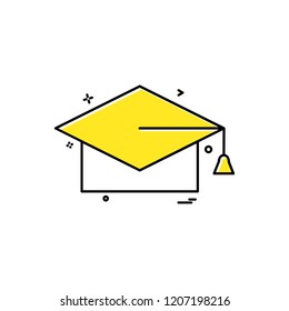 Convocation cap icon design vector 