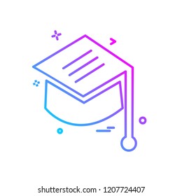 Convocation cap icon design vector
