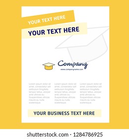 Convocation cap Title Page Design for Company profile ,annual report, presentations, leaflet, Brochure Vector Background