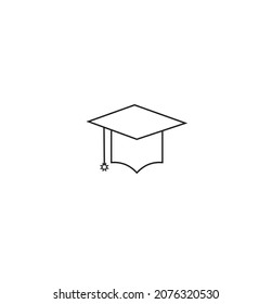 convocation degree hat icon flat vector illustration.