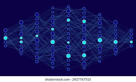 Convolutional Neural Network Architecture. How AI Work. Data Science, Machine Learning, Artificial Intelligence. Science or Technology Vector Illustration.