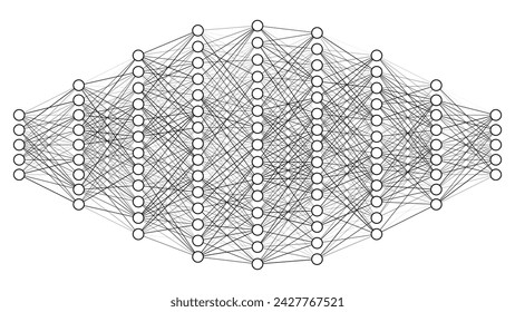 Convolutional Neural Network Architecture. How AI Work. Data Science, Machine Learning, Artificial Intelligence. Science or Technology Vector Illustration.