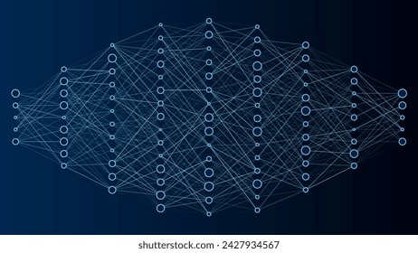 Convolutional Neural Network Architecture. How AI Work. Data Science, Machine Learning, Artificial Intelligence. Science or Technology Vector Illustration.