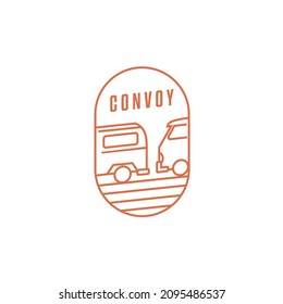 convoy vector icon, convoy logo with vector monoline concept