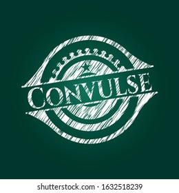 Convulse chalk emblem written on a blackboard. Vector Illustration. Detailed.