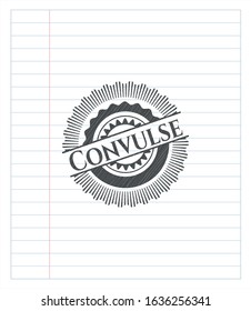 Convulse emblem drawn in pencil. Vector Illustration. Detailed.