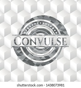 Convulse grey emblem with cube white background