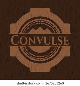 Emblema convulso de madera. Retro. Ilustración vectorial.