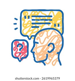 convversation customer testimonial doodle icon sketch vector. convversation customer testimonial sign. isolated symbol illustration