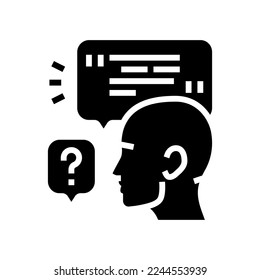 convversation customer testimonial glyph icon vector. convversation customer testimonial sign. isolated symbol illustration