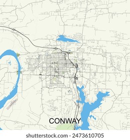 Conway, Arkansas, United States map poster art