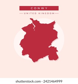 Conwy County Borough (United Kingdom, Wales, Cymru, Principal areas of Wales) map vector illustration, scribble sketch Conwy map