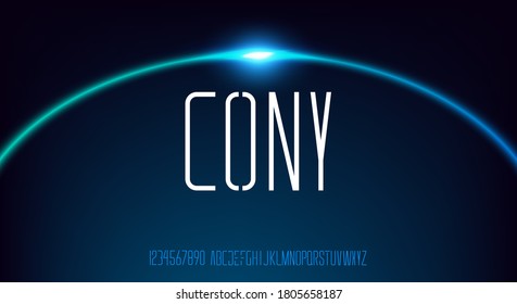 Cony, Abstract technology science alphabet uppercase font. digital space typeface vector illustration design