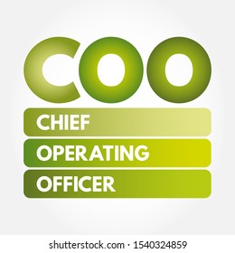 COO - Chief Operating Officer acronym, business concept background
