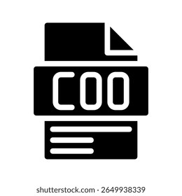 Coo Glyph Icon. Chief Operating Officer File Abbreviation for Operational Section Leader