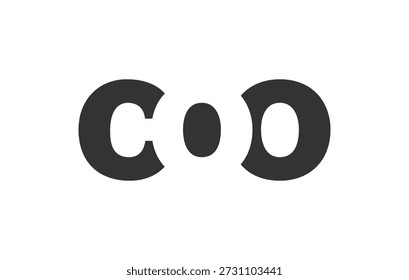 Design do logotipo do COO. Letra inicial C O O estilo de fonte em negrito para start-ups de tecnologia, consultoria, marcas corporativas. Nome criativo da empresa, manchetes identidade tipográfica, logotipo moderno. Ilustração vetorial.