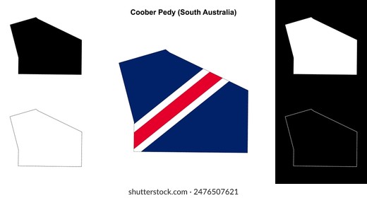 Coober Pedy (South Australia) outline map set