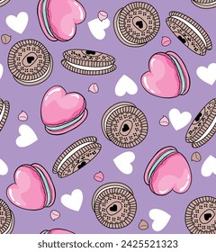 coockies heart cream love pattern