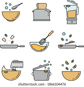 coocking kithen set vector icons food