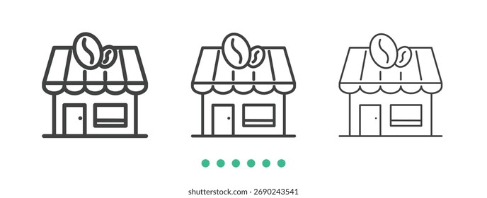 Icono de la cafetería. Vector de icono de línea delgada