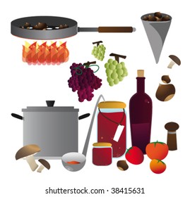 Cook in autumn. Vector illustration.