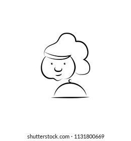 cook avatar sketch style illustration. Element of professions for mobile concept and web apps illustration. Illustration for website design and development, app development on white background