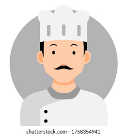Cook avatar in vector illustration, flat avatar design, fit to restaurant logo or icon, and cafe