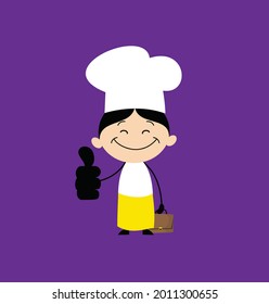 Ilustración De La Caricatura Del Vector Plano Cook Best Of Luck