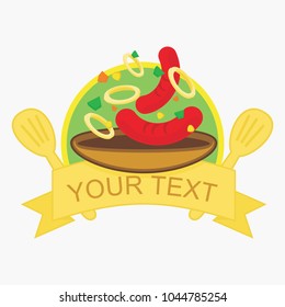 cook with blank banner vector