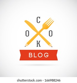 Cook blog vector concept icon or Logo Template