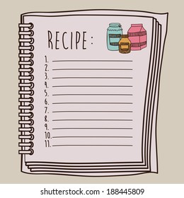 Cook book design over beige background ,vector illustration