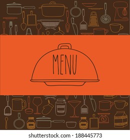 Cook book design over brown background ,vector illustration