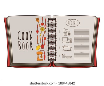 Cook book design over white background ,vector illustration