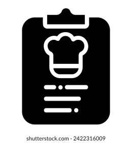 Kochbuch Glyphe Symbol Hintergrund Weiß