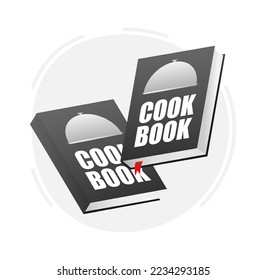 Cook book. Recipe book icon, Fork and knife. Vector illustration.