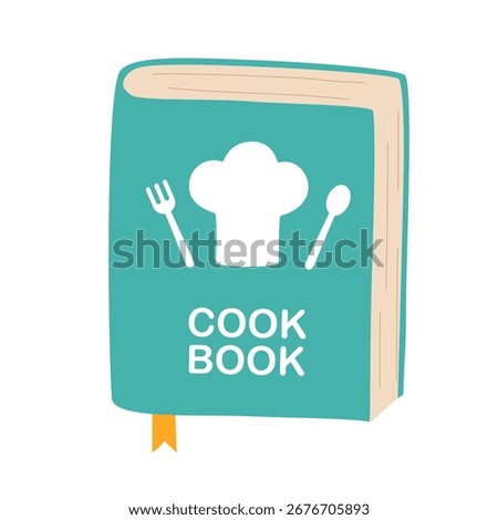 Cook book with recipes vector illustration. Culinary menu.