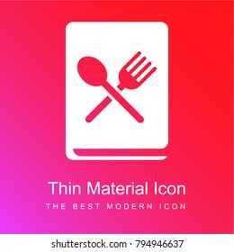 Cook book red and pink gradient material white icon minimal design