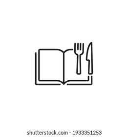 Cook Book Simple Thin Line Icon Vector Illustration