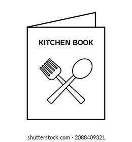 Icono de línea delgada simple del libro de cocina ilustración vectorial

