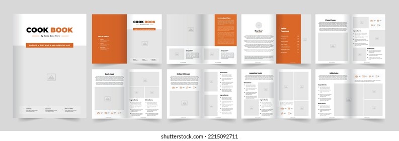 Cook book or Cook book template or   Recipe book design