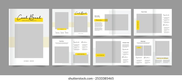 Cook Book Template, Recipe Book Layout Design, Food Menu Template 