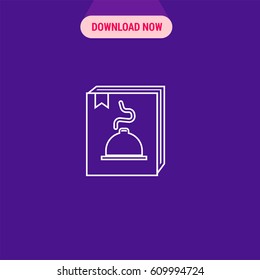 Cook Book Vector Icon, The outlined symbol of receipt book. Simple, modern flat vector illustration for mobile app, website or desktop app  