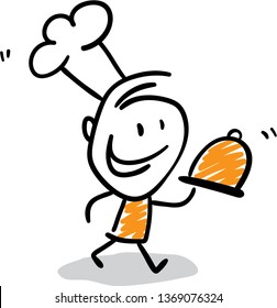 
cook cafe restaurant Doodle style vector illustration object isolated hand draw