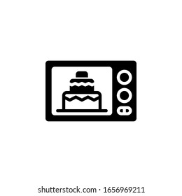 cook a cake icon vector with glyph style