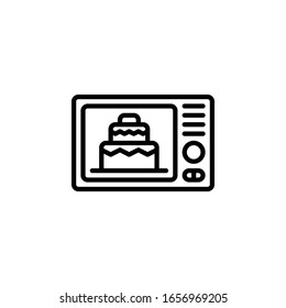 cook a cake icon vector with outline style