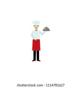 cook cartoon illustration. Element of profession cartoon icon for mobile concept and web apps. Colored cook flat illustration can be used for web and mobile. Premium icon on white background