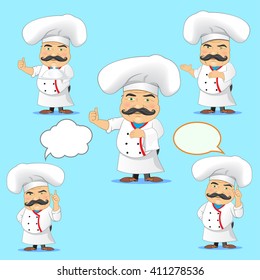 Cook character. Set of cook character. Chief. 