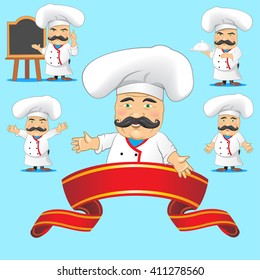 Cook character. Set of cook character. Chief. 
